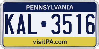 PA license plate KAL3516