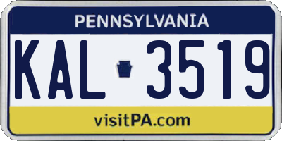 PA license plate KAL3519