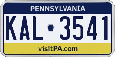 PA license plate KAL3541