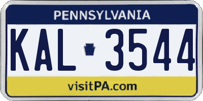 PA license plate KAL3544