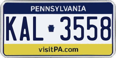 PA license plate KAL3558