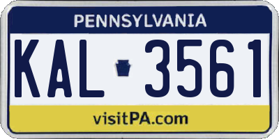 PA license plate KAL3561
