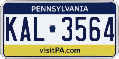 PA license plate KAL3564
