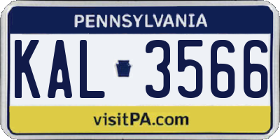 PA license plate KAL3566