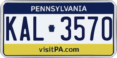 PA license plate KAL3570