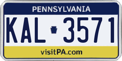 PA license plate KAL3571