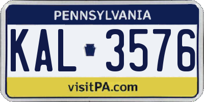 PA license plate KAL3576