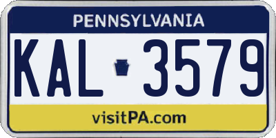 PA license plate KAL3579