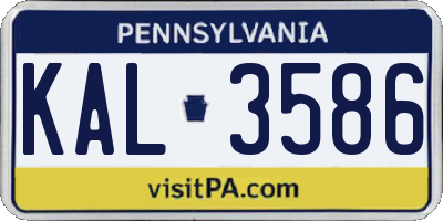 PA license plate KAL3586