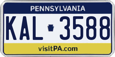PA license plate KAL3588