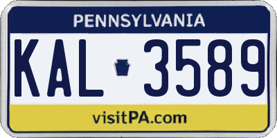 PA license plate KAL3589