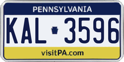 PA license plate KAL3596