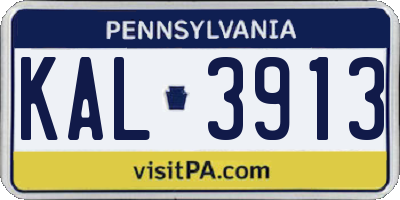 PA license plate KAL3913