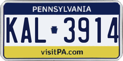 PA license plate KAL3914