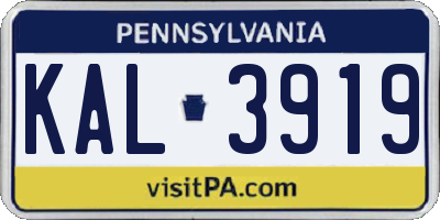 PA license plate KAL3919