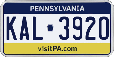 PA license plate KAL3920