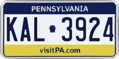 PA license plate KAL3924