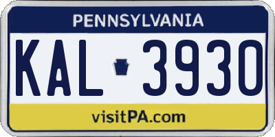 PA license plate KAL3930