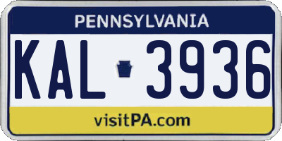PA license plate KAL3936