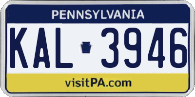 PA license plate KAL3946