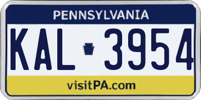 PA license plate KAL3954