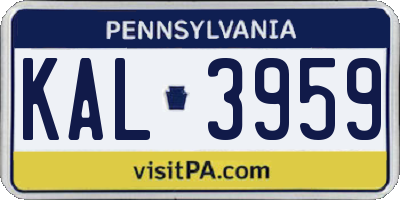 PA license plate KAL3959