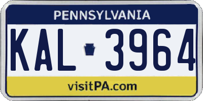 PA license plate KAL3964