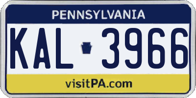 PA license plate KAL3966