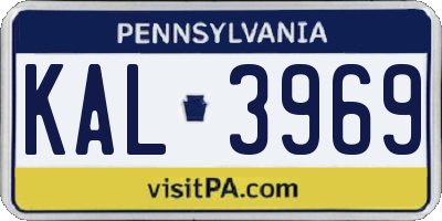 PA license plate KAL3969