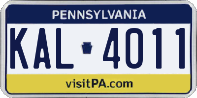PA license plate KAL4011