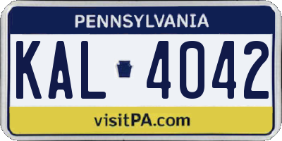 PA license plate KAL4042