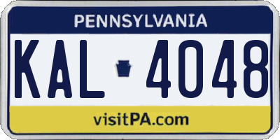 PA license plate KAL4048
