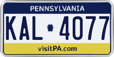 PA license plate KAL4077