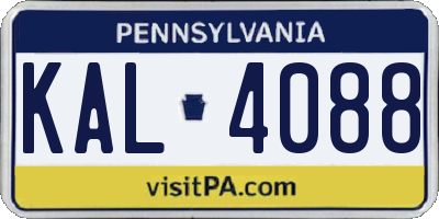 PA license plate KAL4088