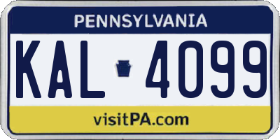 PA license plate KAL4099