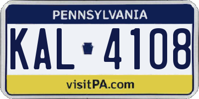 PA license plate KAL4108