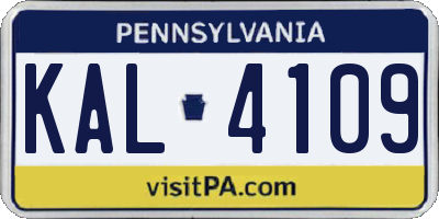 PA license plate KAL4109