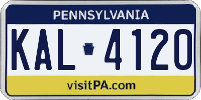 PA license plate KAL4120