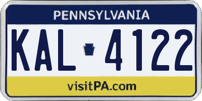PA license plate KAL4122