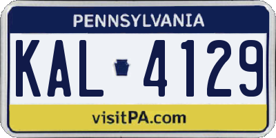 PA license plate KAL4129