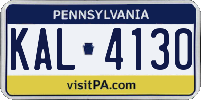 PA license plate KAL4130