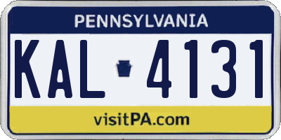 PA license plate KAL4131