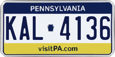 PA license plate KAL4136