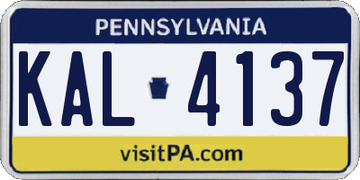 PA license plate KAL4137