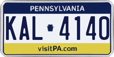 PA license plate KAL4140