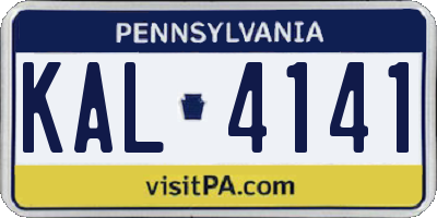 PA license plate KAL4141