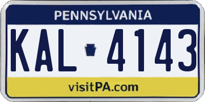 PA license plate KAL4143