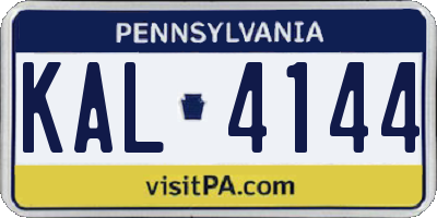 PA license plate KAL4144