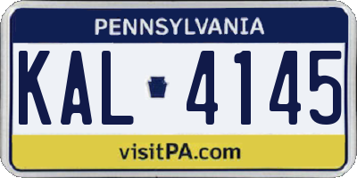 PA license plate KAL4145