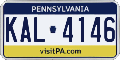 PA license plate KAL4146